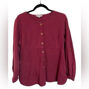 Kleen Button Down Top Sz Med